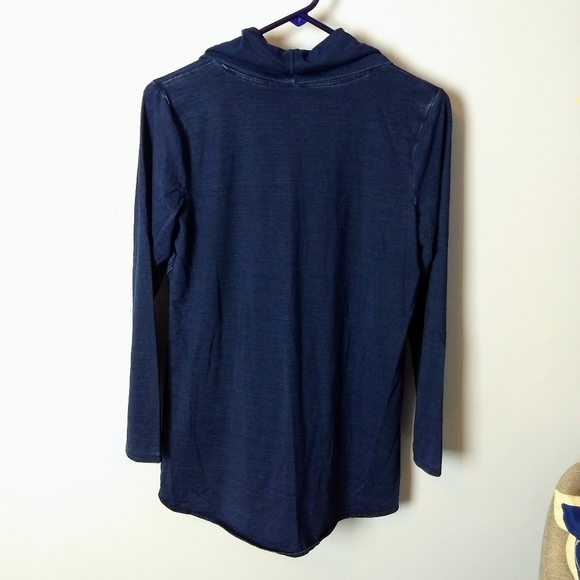 Indigo by J. Jill Denim Tunic-Style Cowlneck Shirt - Picture 2 of 5
